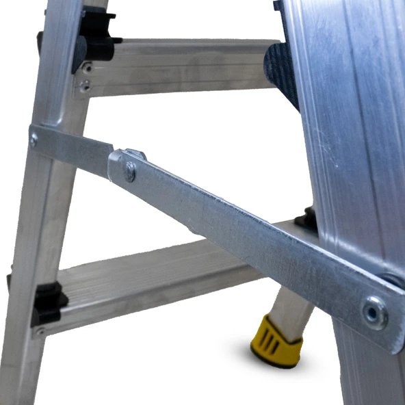 SÖZBİR 7+7 BASAMAK ÇİFT ÇIKIŞLI GOLD ALÜMİNYUM MERDİVEN - Resim 5