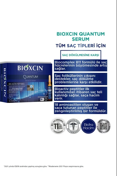 Bioxcin Quantum Ekstra Hacim & Bakım Serumu 15x6 Ml - Ince Telli Dökülen Saçlar Için - Resim 3