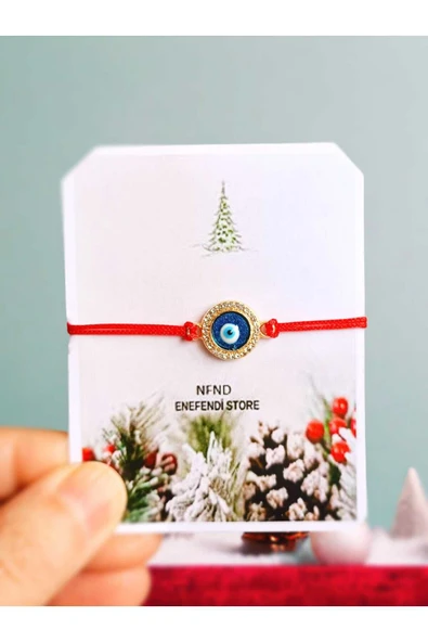 Merry Christmas Yılbaşı Kartlı Sevgili Eş Arkadaş Çocuk Şans Nazar Bileklik Hediyelik 2025 ürün görseli 1