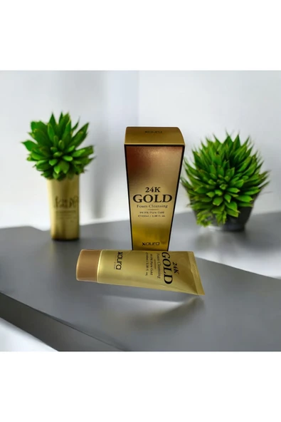 XAURA 24K GOLD Foam Cleansing 100ml – 99.9% Saf Altın İçerikli Köpük Temizleyici - Resim 5
