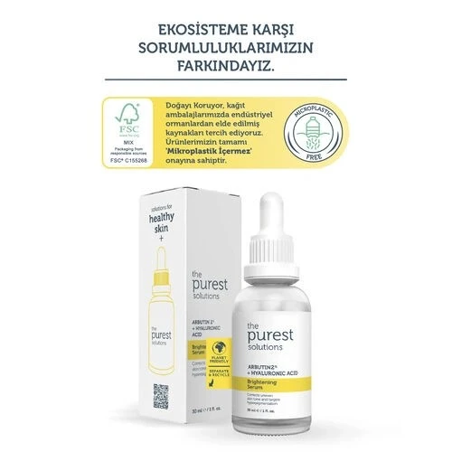 The Purest Solutions Aydınlatıcı Ve Leke Görünümü Azaltıcı Arbutin Cilt Bakım Serumu 30 ml - Resim 4