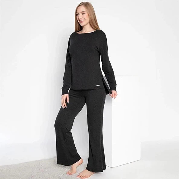 Confeo 840-638 Kadın Kışlık Uzunkol Pijama Takım - Resim 4