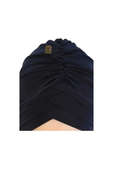 Üç Bantlı Bone Hazır Tesettür Dış Bone Hijap Lacivert Renk. - Resim 3