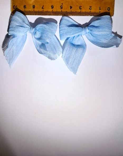 Pratikbox Keten Büyük Boy Fiyonk / 2,5 cm'lik / Hediyelik / Süsleme / Mavi Renk / 50 Adet - Resim 3