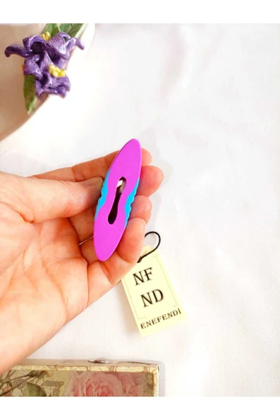 MOR SİLGİ RENKLİ DELİKLİ ELASTİK HEDİYE - Resim 2