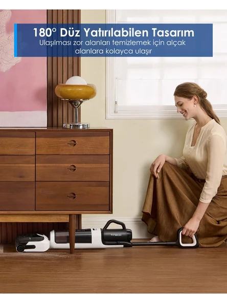Tineco Floor One Switch S6 Stretch Kablosuz Akıllı Islak Kuru Elektrikli Süpürge, Zemin Temizleyici Paspas, 21KPA Güçlü Emiş, Çoklu Yüzey Için 5i1 Arada Süpürge - Resim 4