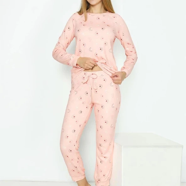 Confeo 840-800 Kadın Kışlık Bisiklet Yaka Reglan Uzunkol Pijama Takım - Resim 3