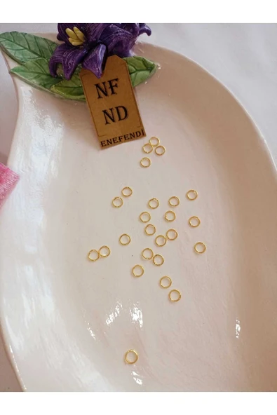 100 ADET ALTINSARISI HALKA TAKI APARATI TAKI EKLEME APARATI 6mm MONTAJ BAĞLANTI HALKASI - Resim 2