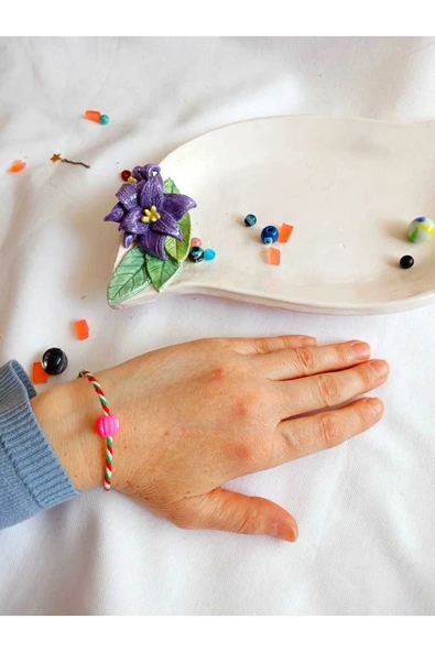 Marteniçka Bileklik Pembe Boncuk Şans Bereket Arkadaş Sevgili Eş Çocuk Hediye Bahar - Resim 3