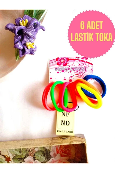 6 ADET HAVLU LASTİK TOKA RENKLİ RAHAT GENÇ KIZ ÇOCUK HEDİYE ürün görseli 1