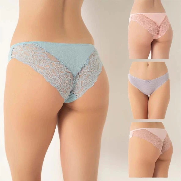 Confeo 804-001 Kadın Dantelli 4'lü Bikini Külot - Resim 2