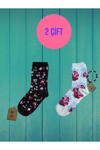 2 ÇİFT SİMLİ PAMUKLU SİYAH(DİKİŞSİZ) KIRMIZI ÇİÇEKLİ(DİKİŞLİ) SOKET ÇORABI YUMUŞAK KADIN ÇORAP 36-40 ürün görseli 1
