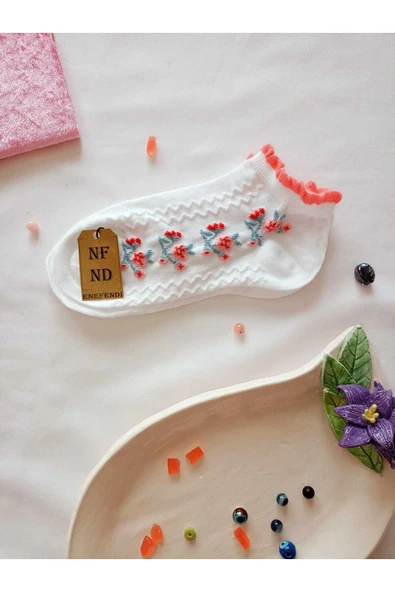 2 ÇİFT PATİK ÇORAP YUMUŞAK DİKİŞSİZ BURUN KADIN PAMUKLU KISA KONÇ DESENLİ 36-40 - Resim 7