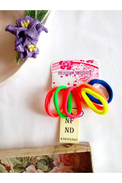 6 ADET HAVLU LASTİK TOKA RENKLİ RAHAT GENÇ KIZ ÇOCUK HEDİYE - Resim 2