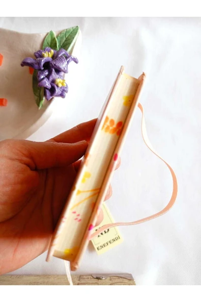 NOT DEFTERİ ANI HEDİYE KIZ GENÇ ÇİZGİLİ DEFTER 80 YAPRAK A7 CEP BOY DESENLİ LASTİKLİ VİZON - Resim 3