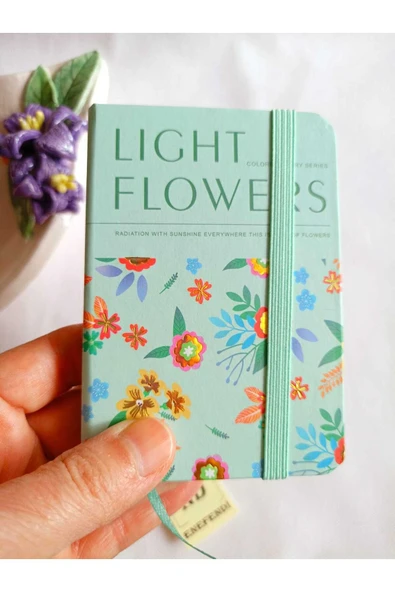 DEFTER NOT ANI HEDİYE KIZ ÇOCUK GENÇ ÇİZGİLİ 80 YAPRAK A7 CEP BOY DESENLİ LASTİK KAPAMA YEŞİL - Resim 4