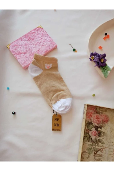 3 ÇİFT PATİK ÇORAP YUMUŞAK DİKİŞSİZ BURUN KADIN PAMUKLU KISA KONÇ DESENLİ ÇORABI 36-40 - Resim 4