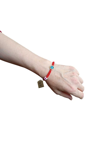 BİLEKLİK NAZAR BONCUKLU TAŞLI MAKROME İPLİ ÖRME APARATLI ASANSOR BAĞLAMA KALPLİ BONCUKLAR HEDİYELİK - Resim 5