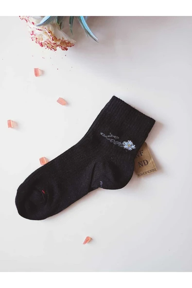 2 ÇİFT TAŞLI KUREDELE VE LOVE DESENLİ DİKİŞSİZ RAHAT HEDİYELİK KOKULU KREM VE SİYAH 36-40 - Resim 2