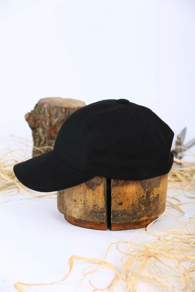 Kışlık Kalın Kaşe Erkek Şapka Siyah Kaşe Kep - Resim 6