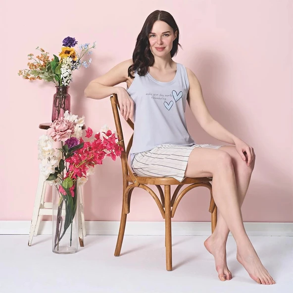 Over Sleep 1975 Kadın Şortlu Modal Yazlık Pijama Takım ürün görseli 1