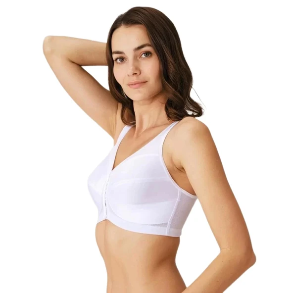 Anıl 3651 Anıl Kadın Toparlayıcı Minimizer Balensiz Desteksiz Dolgusuz Önden Açılan Sırt Destekli Medikal Sütyen - Resim 6