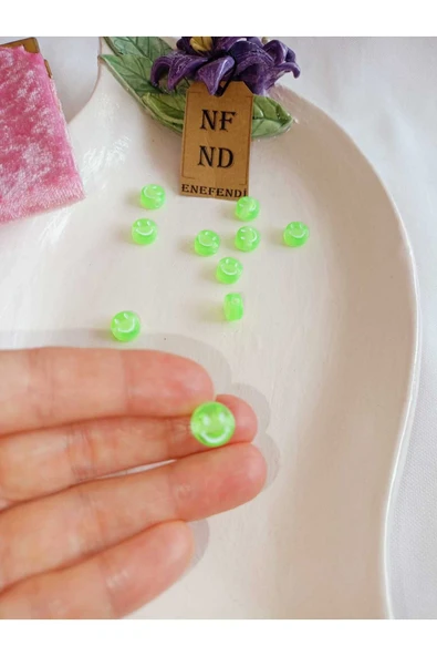 4 METRE LACİVERT FLOŞ İP VE 10 ADET GÜLEN YÜZ YEŞİL BONCUK BİLEKLİK APARATI SERT PLASTİK HEDİYE - Resim 2