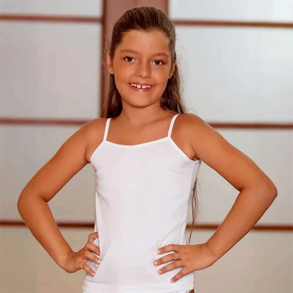 Şahinler BC001 İp Askılı Kız Çocuk Atlet (6-7 Yaş) - Resim 2