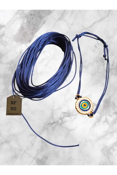 PARAŞÜT İPİ, MAKROME BİLEKLİK KOLYE İPİ RENKLİ LACİVERT  1mm  6 METRE - Resim 2