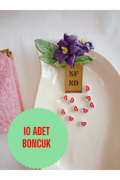 10 ADET LOVE YAZILI İÇİNDEN DELİKLİ BONCUK BİLEKLİK TAKI APARATI HEDİYELİK ürün görseli 1