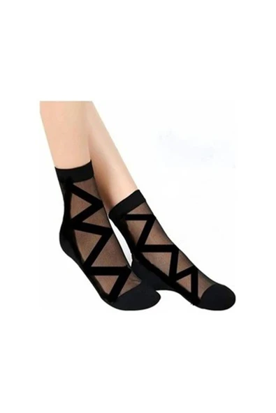 TÜL ÇORAP PAMUK ELASTAN ÇORAP KOKULU RAHAT ESNEK TEN TÜLLÜ ÇORAP SİYAH 36-40 2 ÇİFT - Resim 3