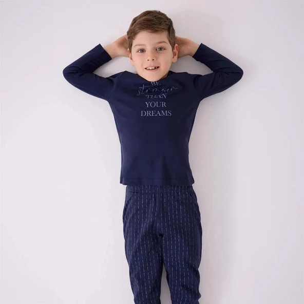 Arnetta AR3130G Erkek Çocuk Garson Boy Kışlık Pijama Takımı - Resim 3