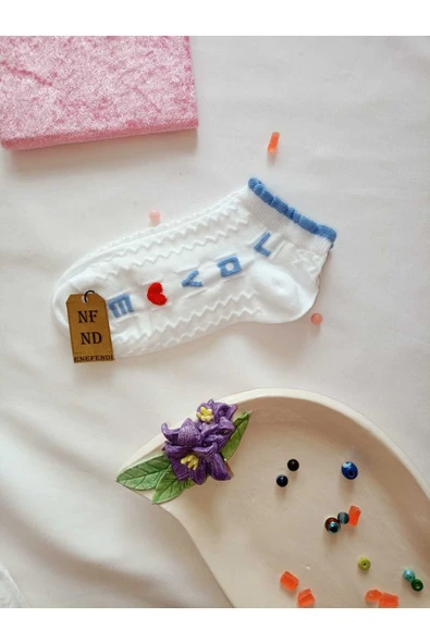 BURUN DİKİŞSİZ ÇORAP YUMUŞAK PAMUKLU KISA KONÇ DESENLİ KADIN PATİK 36-40 - Resim 4