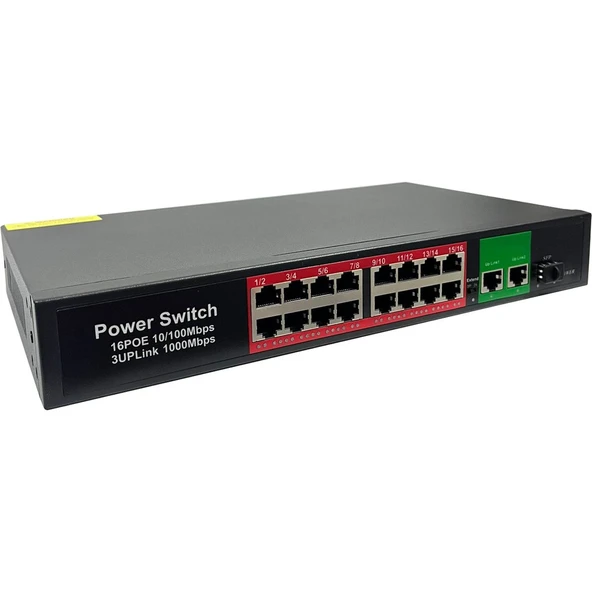 ROSE-1630G 16+3 Port 10/100/1000 Poe Switch ürün görseli