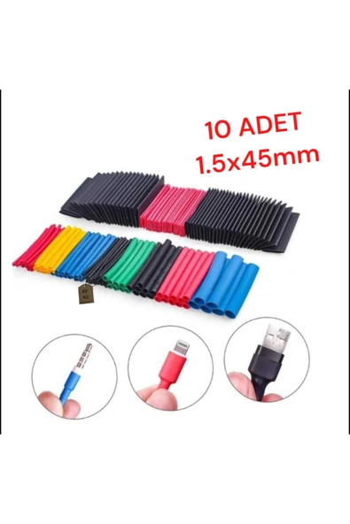 MAKARON KABLO KORUYUCU  ISI İLE DARALAN 1.5X4.5 mm KIRMIZI RENK 10 ADET ürün görseli 1