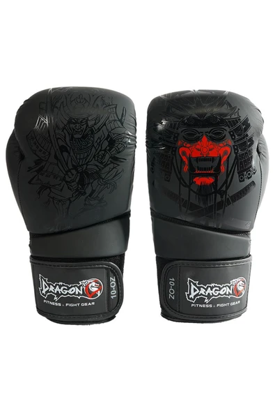 Siyah 30128-p Yakuza Kick Boks Eldiveni, Muay Thai Boxing Gloves Suni Deri - Resim 2