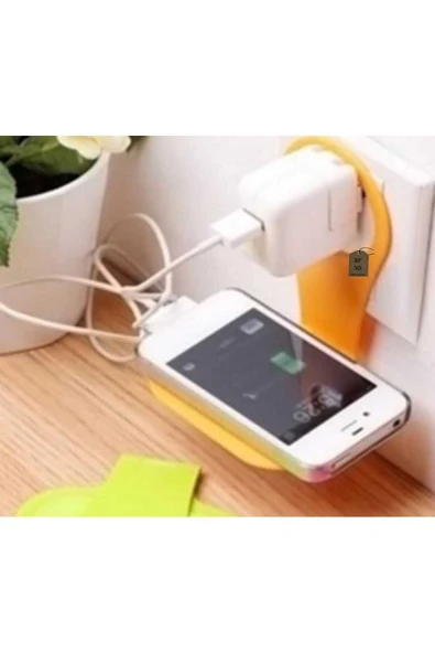 PRİZ TELEFON TUTUCU SERT PLASTİK GÜNDELİK KULLANIM PRATİK HAFİF 9/5 CM BEYAZ ürün görseli 1