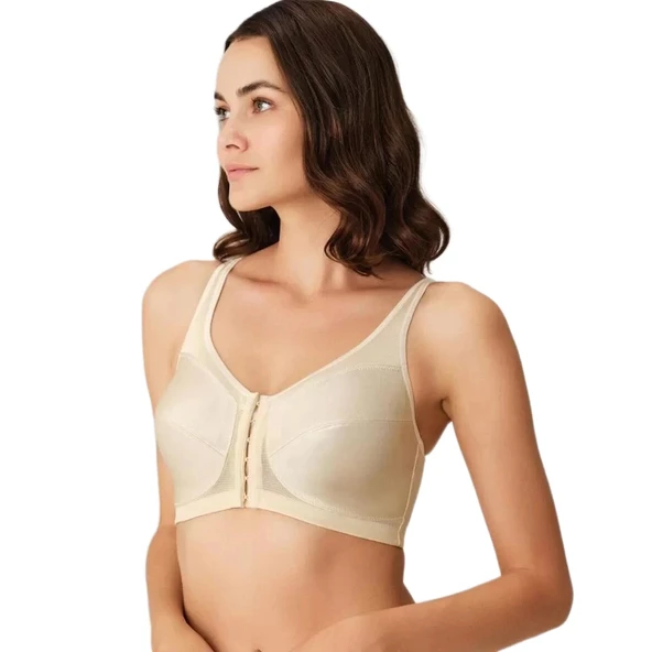 Anıl 3651 Anıl Kadın Toparlayıcı Minimizer Balensiz Desteksiz Dolgusuz Önden Açılan Sırt Destekli Medikal Sütyen - Resim 4