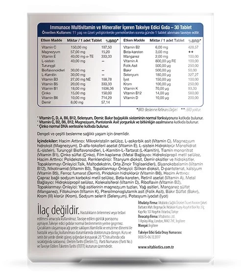 Immunace 30 Tablet - Resim 2