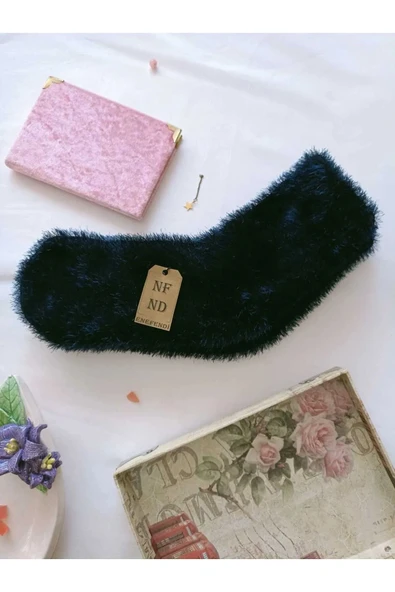 2 ÇİFT TÜYLÜ KIŞLIK TERMAL PATİK DİKİŞSİZ ÇORAP ERKEK KADIN EV-PARTİ ÇORABI VİZON LACİVERT 36-41. - Resim 2