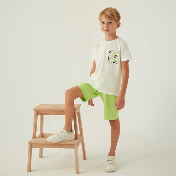 Mickey Mouse 4872C Erkek Çocuk Yazlık Bermuda Pijama Takım - Resim 5