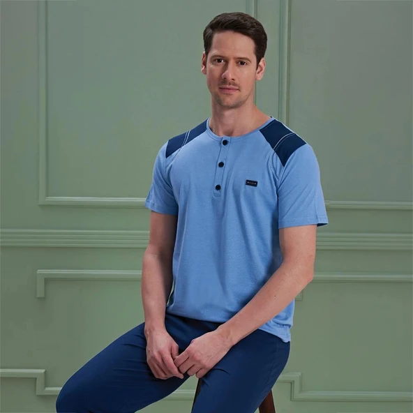 Over Sleep 1081 Erkek Kısa Kol Pijama Takım ürün görseli