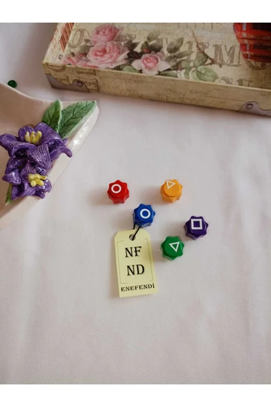 5 Taş Ve Parmak Kaykay Set Squıd Game Oyun Taşları Renkli Poşetli 1 Adet Kaykay 5 Adet Taş - Resim 2