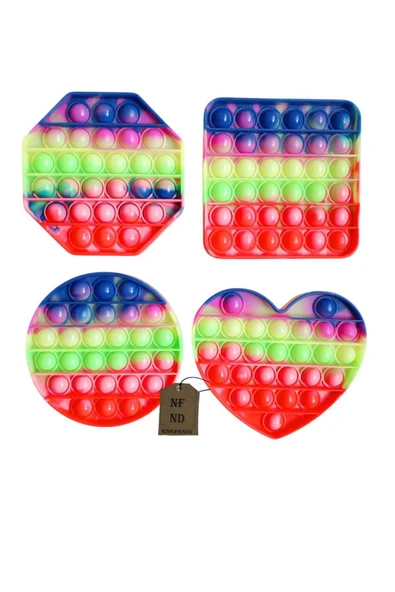 Popi̇t Oyuncak Hedi̇yeli̇k Gökkuşaği Esnek Eği̇ti̇ci̇ Stres Duyusal Pop İt Oyuncaği Buble Fi̇dget - Resim 3