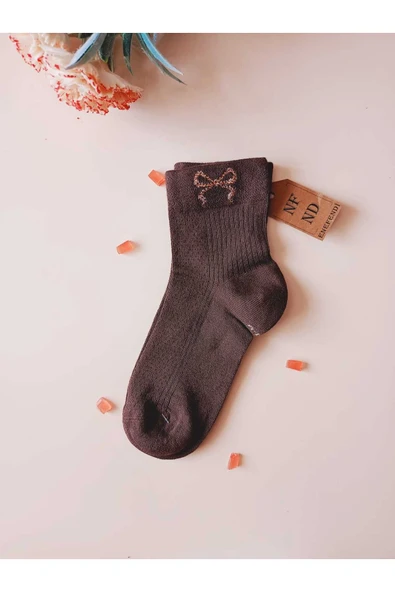 2 ÇİFT TAŞLI KURDELE DESENLİ DİKİŞSİZ RAHAT HEDİYELİK KOKULU KAHVE VE YEŞİL 36-40 - Resim 2