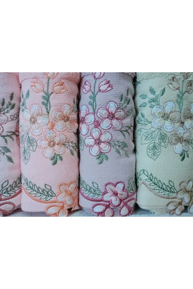 3d Desenli Havlu, Nakışlı 6'lı Set, El Yüz Havlusu, Denizli Pamuklu, Güpürlü Havlu - Resim 6