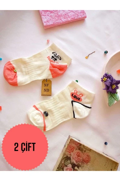 2 ÇİFT KADIN PATİK ÇORAP YUMUŞAK BURUN DİKİŞSİZ PAMUKLU KISA KONÇ DESENLİ ÇORABI 36-40 ürün görseli