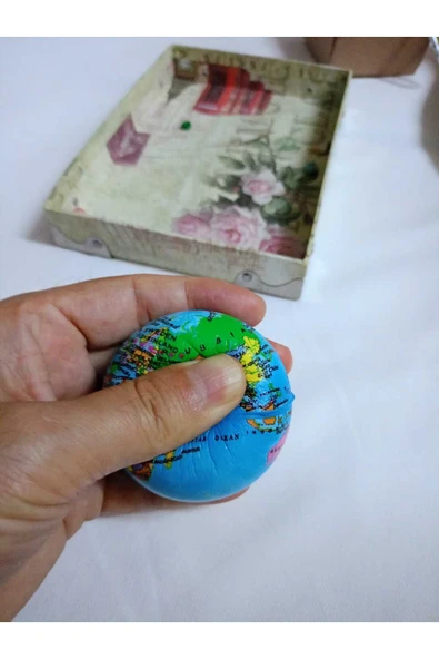 2li Set Stres Topu 6.3 Cm Çapında Dünya Haritalı Ve Plastik Parmak Kaykay 10 Cm Hediye Oyuncak - Resim 8