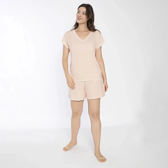 Confeo C840-708 Kadın Viskon Kısakol Short Takım - Resim 4