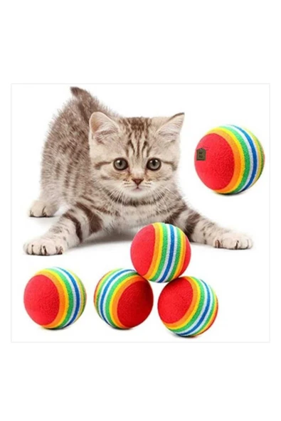 İnteraktif Diş Çıkarma Oyuncak Karışık Renkli Kedi Köpek Çiğneme Oyun Topu 4,2 Cm Tekli - Resim 4